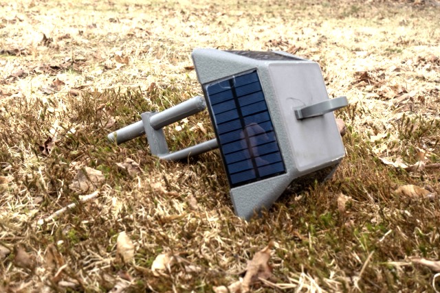 Solar Canopy Solar Mesh Relay mounted outdoors as a solar-backed MeshCore relay.